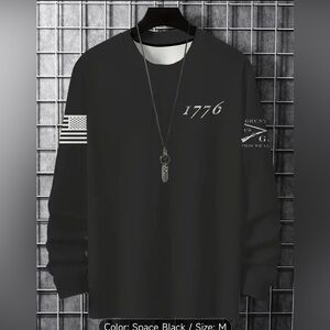 Black Graphic Long Sleeve Shirt